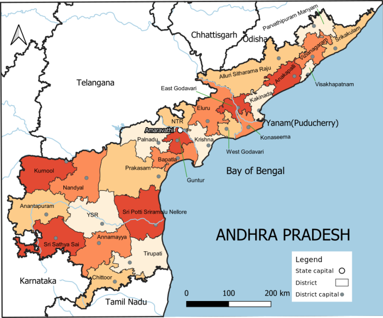 List of Districts in Andhra Pradesh 2024 AP District Map Population