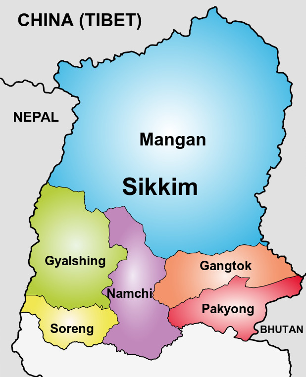 Sikkim District Map
